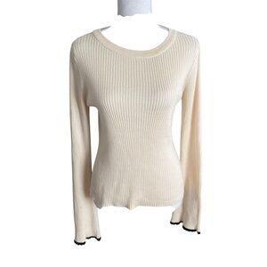 Aeropostale Ribbed Cream Sweater Women's Size Large